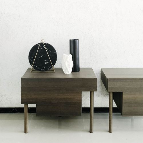 Contemporary bedside table - STILT - Living Divani - oak / elm / oak base