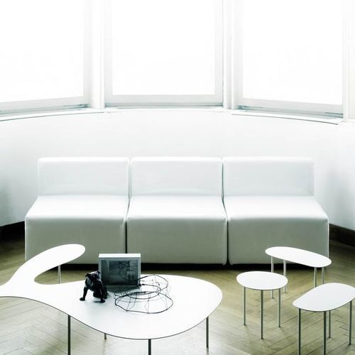 Contemporary fireside chair - CABRIO - Living Divani - in synthetic fabric / leather / plywood
