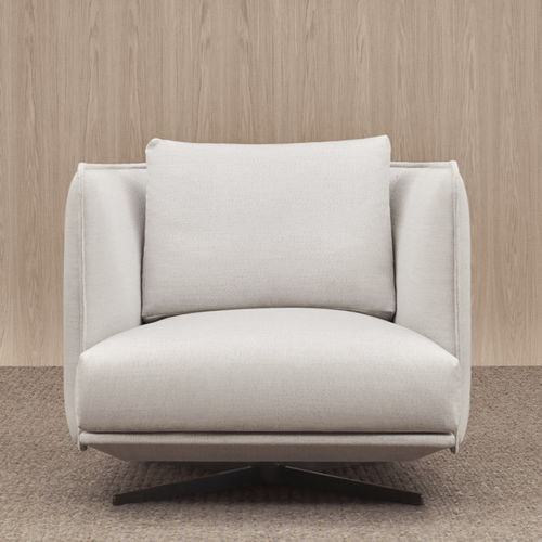 Contemporary armchair - SERENE - Joquer - fabric / wooden / with removable cover