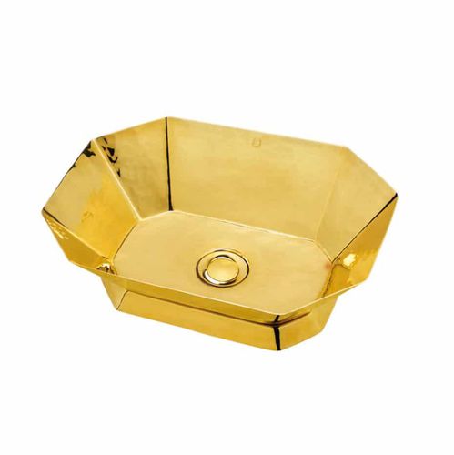 Countertop washbasin - AURORE - JANDELLE - copper / octagonal / contemporary