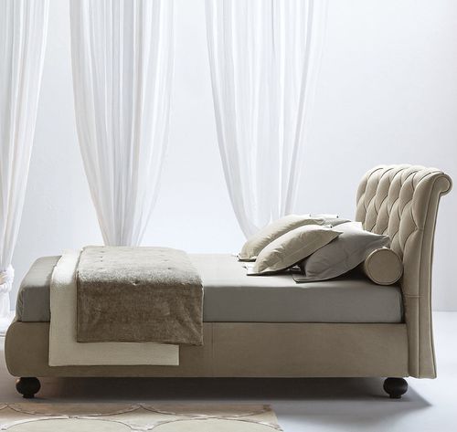 Double bed - DORIAN - Twils - contemporary / upholstered / with tufted headboard