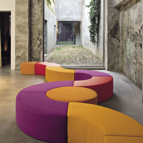 Modular upholstered bench - NESOS - Twils - contemporary / fabric / round