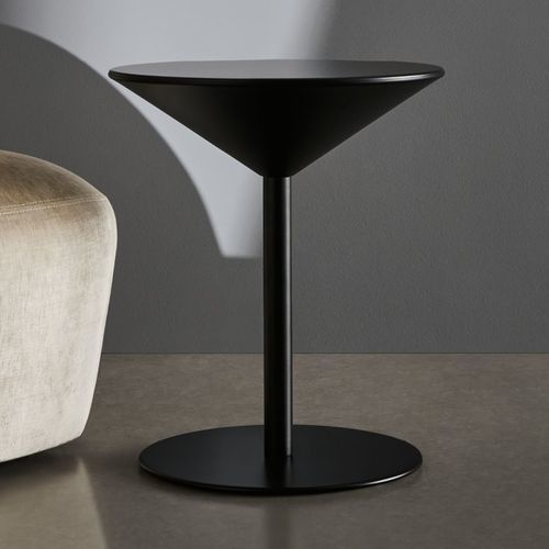 Contemporary side table - Fizz - Twils - wooden / quartzite / wooden base