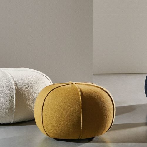 Contemporary pouf - CLOVE - Twils - fabric / round / blue