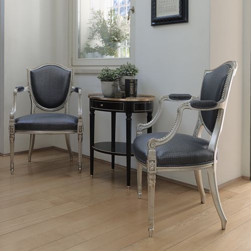 Traditional armchair - ART. 7753 PT - SALDA ARREDAMENTI - fabric / beech / black