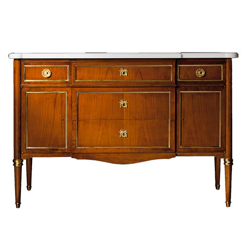 Chest of drawers with long legs - ART. 0620 - SALDA ARREDAMENTI - traditional / cherrywood / brass