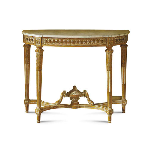 Neoclassical sideboard table - ART. 0870 - SALDA ARREDAMENTI - oak / marble / semicircular