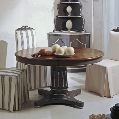 Traditional dining table - ART. 8482 - SALDA ARREDAMENTI - oak / beech / round