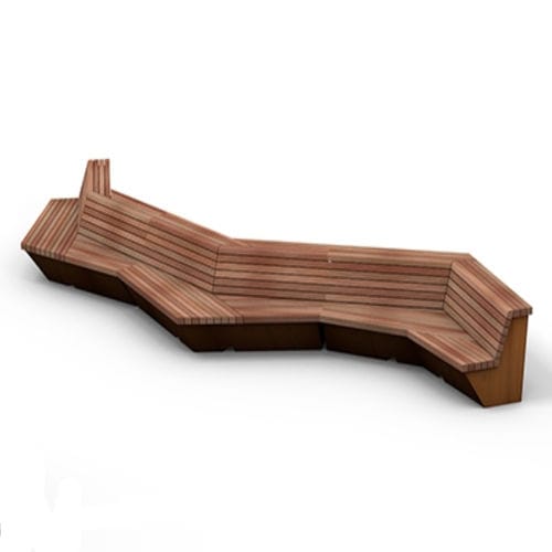 Contemporary public bench - Solid Wing - Streetlife - wooden / thermo ...