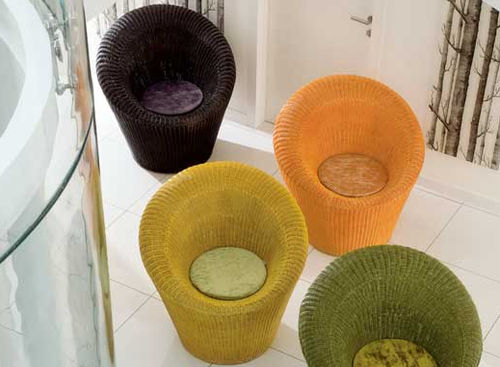 Contemporary armchair - GIADA - Dolcefarniente by DFN srl - rattan / wicker / central base