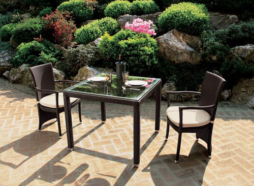 Contemporary garden chair - CEFALÙ - Dolcefarniente by DFN srl - resin wicker / home / with armrests