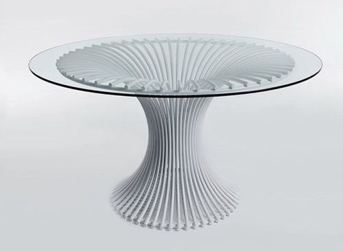 Contemporary table - CALLA STEEL - Dolcefarniente by DFN srl - steel / steel base / round
