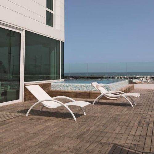 Contemporary sun lounger - FORMENTERA  - Dolcefarniente by DFN srl - resin wicker / garden / for public space