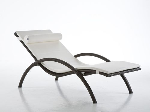 Contemporary sun lounger - IBIZA - Dolcefarniente by DFN srl - resin wicker / garden / white