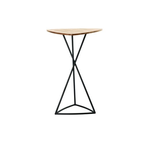 Contemporary high bar table - BLACK BEO - KENKOON - teak / stainless steel / triangular