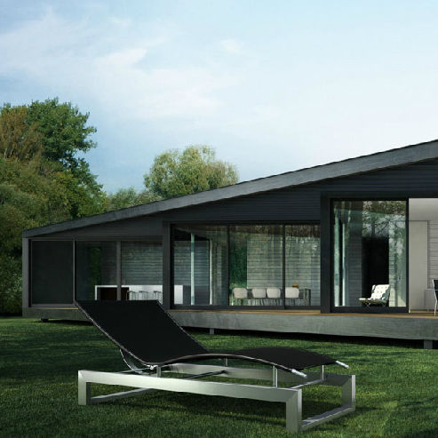 Contemporary sun lounger - DUNE  - KENKOON - mesh / stainless steel / garden