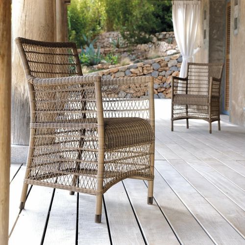 Contemporary chair - Malibu  - MANUTTI - outdoor / fabric / wicker