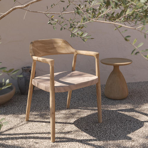 Contemporary dining chair - Yiko  - MANUTTI - outdoor / fabric / wicker