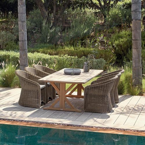 Contemporary dining chair - River - MANUTTI - outdoor / wicker / wicker base