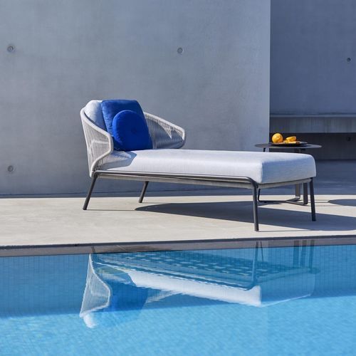 Contemporary sun lounger - Radoc - MANUTTI - fabric / stainless steel / rope