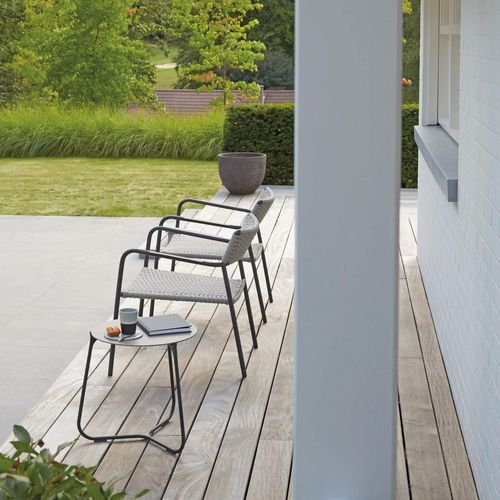 Contemporary side table - Mood  - MANUTTI - teak / ceramic / HPL