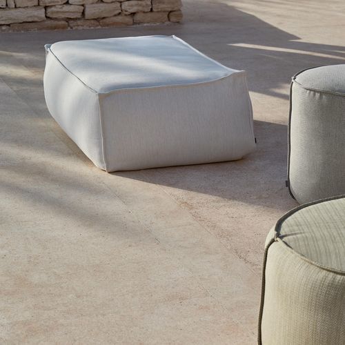 Contemporary pouf - Touch  - MANUTTI - fabric / rectangular / upholstered