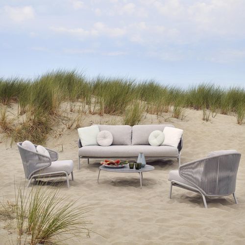 Contemporary sofa - Radoc  - MANUTTI - outdoor / fabric / gray