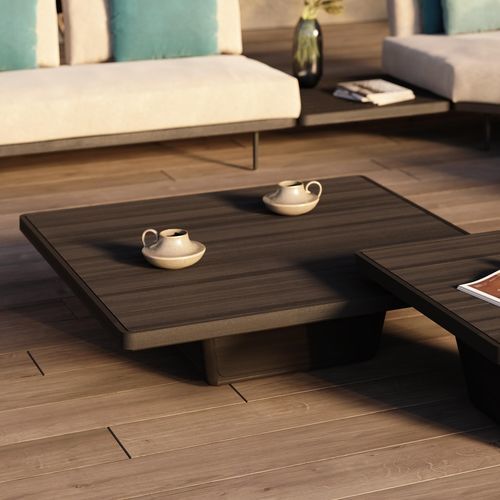 Contemporary coffee table - Cobi  - MANUTTI - teak / teak base / square