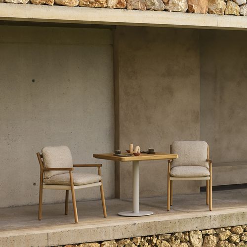 Contemporary dining table - NAPOLI - MANUTTI - teak / HPL / aluminum base