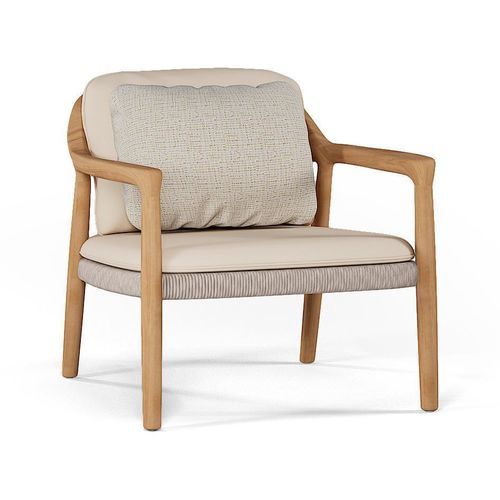Minimalist design garden chair - YIKO - MANUTTI - for outdoor use / teak / wicker