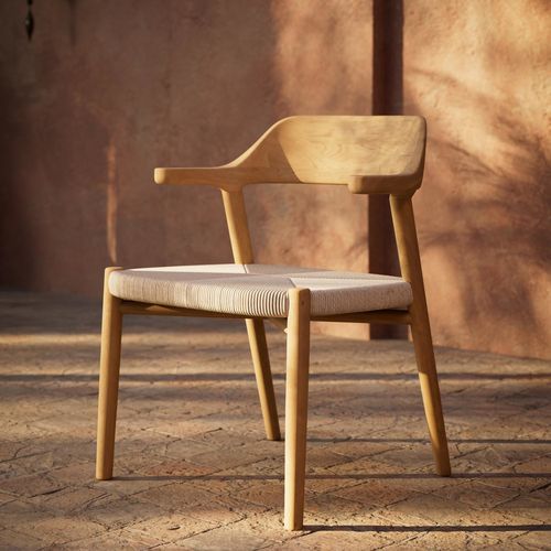 Minimalist design dining chair - YIKO - MANUTTI - outdoor / teak / wicker