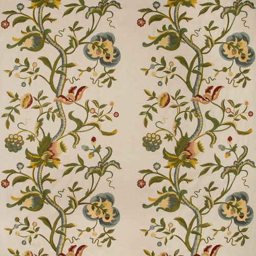Upholstery fabric - DORTON EMBROIDERY - GP & J BAKER - for curtain / floral pattern / polyester