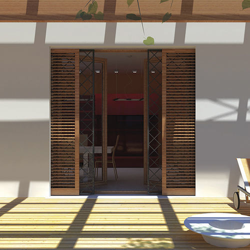 Pocket shutter GRIDSHUTTER DOPPIO PROTEK jalousie / wooden