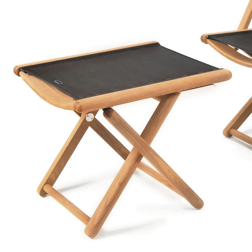 Traditional footrest - TENNIS  - FISCHER MÖBEL - teak / fabric / garden