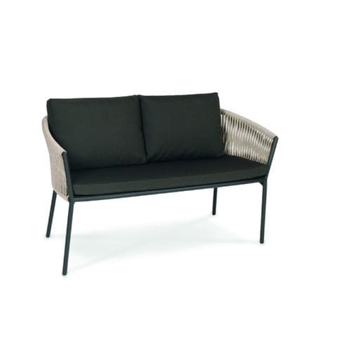 Contemporary garden bench - COSMO - FISCHER MÖBEL - aluminum / rope / fabric