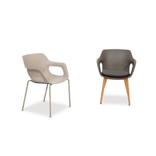 Contemporary chair - TEMPUS - FISCHER MÖBEL - outdoor / recycled plastic / stainless steel base