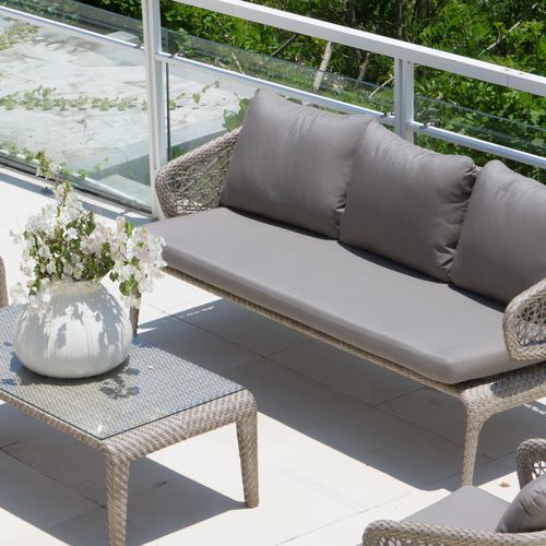 Contemporary sofa - JOURNEY - SKY LINE DESIGN - garden / fabric / 3-seater