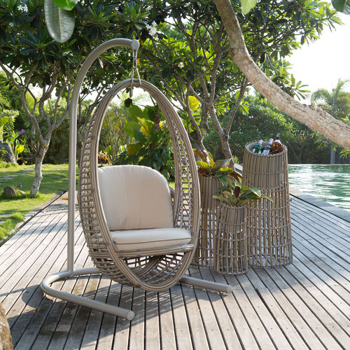 Contemporary hanging chair - HERI - SKY LINE DESIGN - outdoor / rattan / polymer
