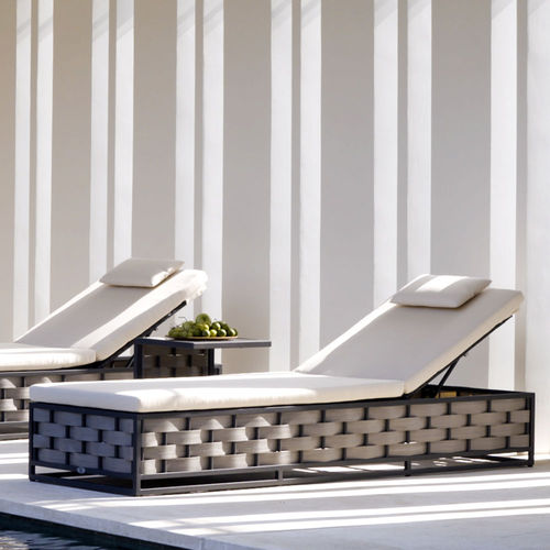Contemporary sun lounger - BANDIDO  - SKY LINE DESIGN - fabric / aluminum / adjustable backrest