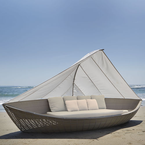 Canopy outdoor bed - SAILBOAT - SKY LINE DESIGN - double / original design / rattan
