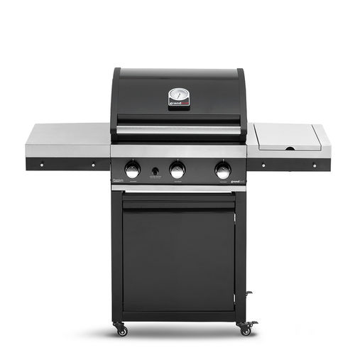 Gas barbecue - Premium G3 - GRAND HALL - on casters / cast iron / stainless steel