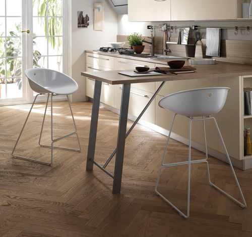 Contemporary bar chair - GLISS - SCAVOLINI - indoor / acrylic / chrome steel base