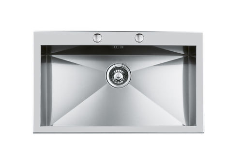 Single-bowl kitchen sink - QUADRA.1V.76x40.SF - 1219 050 - Foster spa - without drainboard / stainless steel / overmount