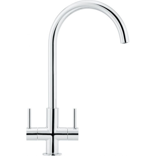 Countertop double-handle mixer tap - Hestia J-Spout - FRANKE HOME SOLUTIONS - brass / kitchen / 1-hole