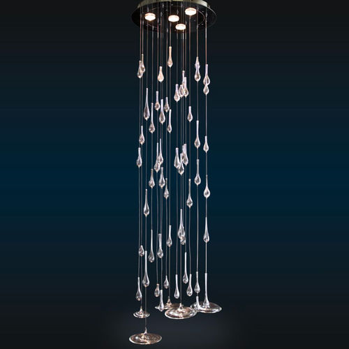 Venetian style chandelier - FERRO - Av Mazzega - crystal / polished metal / 4 light