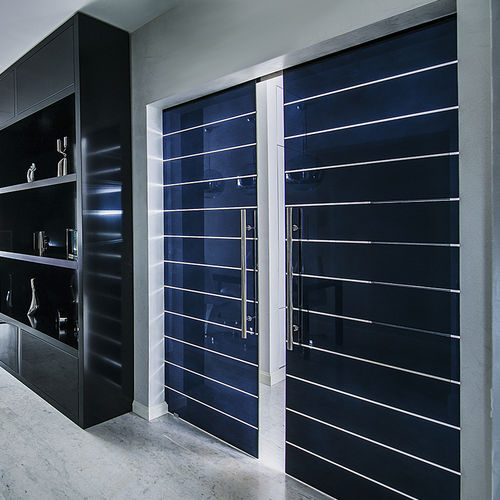 Interior door - CLASSICI : LERIGHE - Casali - tempered glass / steel / sliding