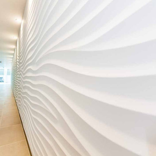 Wall-mounted decorative panel - FLOW - Armourcoat USA - composite / plaster / 3D