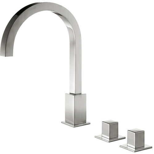 Double-handle washbasin mixer tap - CUADRO EXCLUSIVE: 00810503AC - TRES Grifería - countertop / chromed metal / bathroom