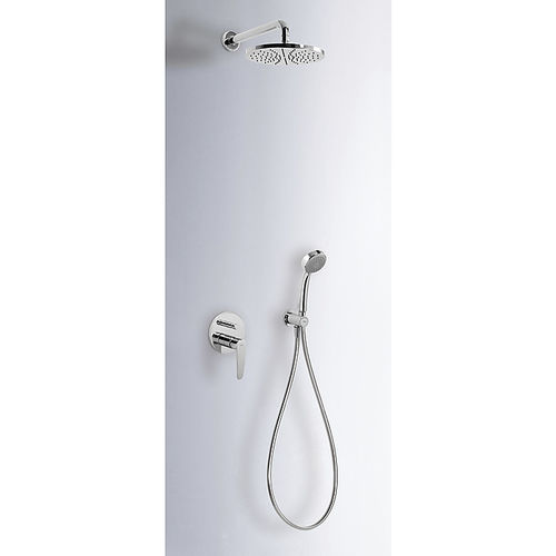 Recessed wall shower set - FLAT-TRES: 0418002 - TRES Grifería - contemporary / with hand shower / with adjustable shower head