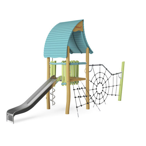 Playground structure - NRO1015 - KOMPAN - for public building / public / wooden